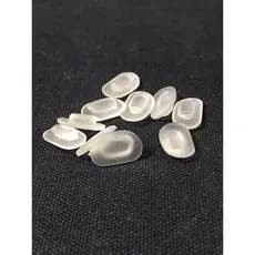 Plaqueta silicone transparente/preta 1x0.5cm - 5 pares