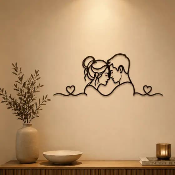 Quadro Decorativo Sala Casal Mdf Parede Quarto Enfeite Hall de Entrada