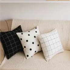 Kit 3 Capas De Almofada Minimalista Geométrico Elegante Linho Com Algodão