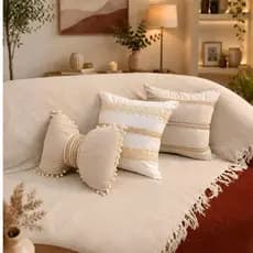 Kit 3 Almofadas Cheias Estilo Boho Chic com Laço – Exclusivo