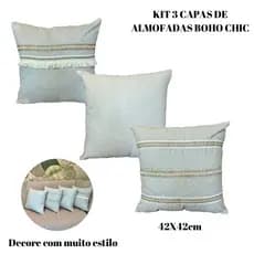 Kit 3 Capas de Almofada Boho Chic – Estilo e Conforto