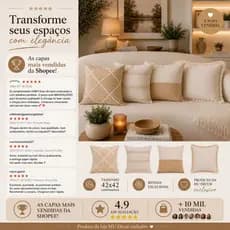 Kit 4 Capas De Almofada Estilo Boho Chic Rustico Decorativas