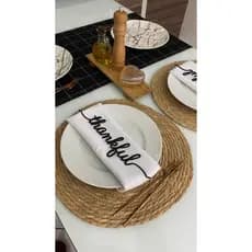 Kit Jogo Americano 4 ou 6 Sousplat Palha Natural Para Mesa Posta