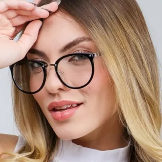 Armação Ótica Clássico Oculos Sem Grau Famoso Rosto Pequeno Feminino Lente Clara Seven