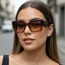 Óculos de Sol Feminino Gatinho Grande Moderno Sofisticado Proteção UV400