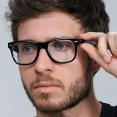 Armação de Óculos de Grau Masculino Retangular Grossa Reforçada Preta Seven Original