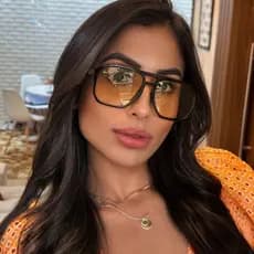 Óculos Retro Lente Clara Amarelo Blogueira Lancamento Seven Unissex Lentes Clara Transparente