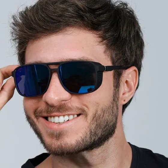 Oculos Esportivo Colorido Estiloso Espelhado Masculino Feminino Look Casual Clássico Redondo Seven