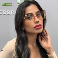 Óculos de Grau Feminino Armação Quadrada Estilo Fashion Elegante Casual para o Dia a Dia