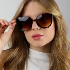 Óculos de Sol Grande Feminino Luxo Máscara Kim Kardashian Escuro UV 400 Seven Original