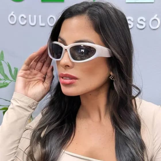 Oculos Grande Espelhados Prateado Corrida Esportivo Estiloso Com Proteção uv400 Seven