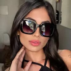 Oculos Quadrado Grande Over Maxi Feminino Fosco Haste Grossa Ideal Pra Rosto Grande Seven