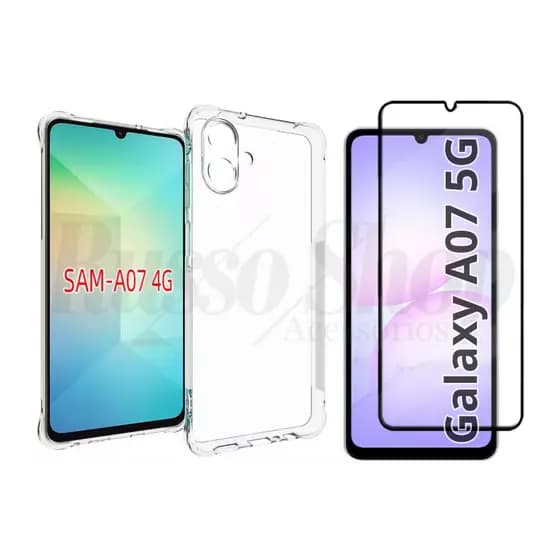 Capa Capinha Case e Película de Vidro 3D para Samsung Galaxy A07