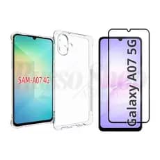 Capa Capinha Case e Película de Vidro 3D para Samsung Galaxy A07