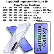 Capa Capinha + Película 3D para Samsung Galaxy Todos Modelos