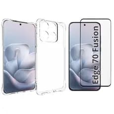 Capa Capinha Case Anti Impacto + Película Cerâmica Para Motorola Moto Edge 70 Fusion