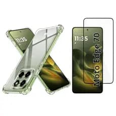 Capa Capinha Case e Película Vidro 3D para Motorola Moto Edge 70