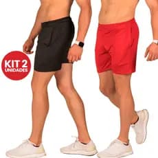 Kit 2 Bermuda Dry Fit Masculina Fitness Tecido Leve Respirável Academia Adulto