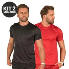 Kit 2 Camisa Maculina Dry Fit Academia Básica Fitness Tecido Leve Adulto