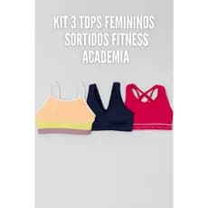 Kit 3 Tops Femininos Fitness Sortidos Academia Yoga Pilates Conforto CVL