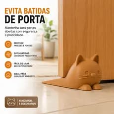 Suporte Trava Porta Gatinho Aparador Peso Para Porta Cunha Calço Divertido