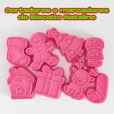 KIT Cortador  Biscoito Marcador Massas Natalino Biscuit Pasta Americana Artigo de Confeitaria Natal
