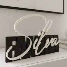 Letreiro Decorativo Enfeite Família Decoração Sala Mesa Sobrenome Personalizado Nicho Placa Decor