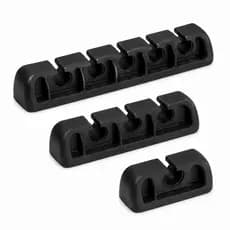Kit 3 Organizador De Cabos Adesivo Mesa Home Office Escritório 1 3 5 Fios Com Fita Dupla Face