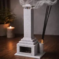 Incensário Mini Lareira Chaminé Decorativo Porta Incenso Queimador Invertido Vareta Aconchegante Zen