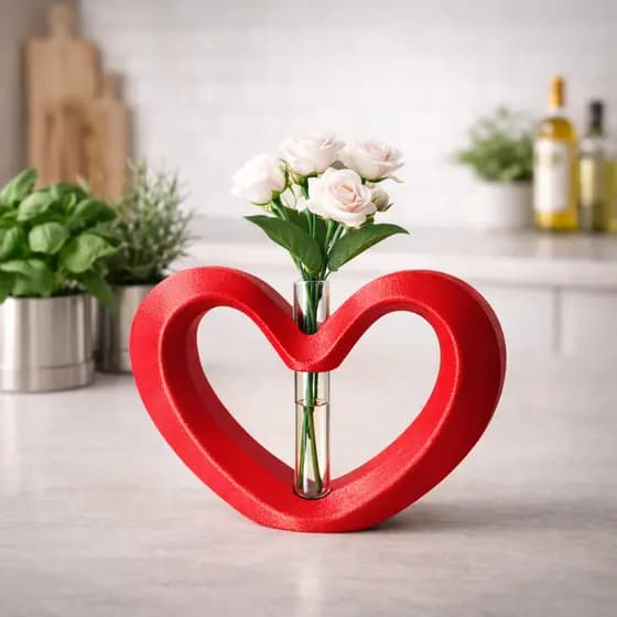 Vaso Decorativo Coração Porta Flor Romântico Presente Decoração Sala Quarto Escritório Casa