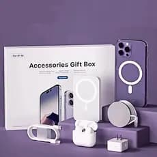 Kit Completo iPhone 6 em 1: Carregador Sem Fio Cabo USB Power Bank e Fones Bluetooth AirPods Pro-P2