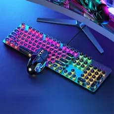 KIT Teclado 100% mecânico Punk Esports + mouse para jogos Um item obrigatório para os jogadores -H7