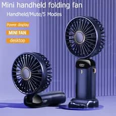 Ventilador Portátil Dobrável com Display Digital USB Carregamento para Escritório e Presente-G11/G9