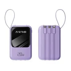 Carregador Portátil 10000mAh com 4 Cabos de Carga Rápida – Power Bank com Display Digital LED -A6