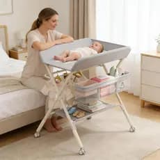 Trocador Completo para Bebê - Troca Fralda, Massagem, Dobrável e Ajustável para Berço -P17