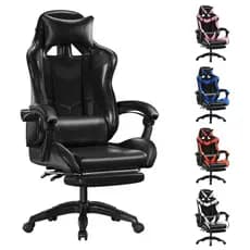 Cadeira Escritório Gamer Ergonômica Reclinável Confortável Com Rodinha E Apoio Para Os Pés-F19