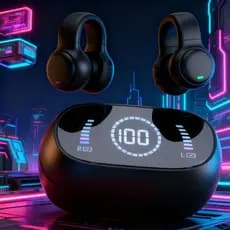 Fone Bluetooth Mini Ear-Hook 5.4 Leve, Estéreo, Conexão Estável para Celular Android e iPhone -B4