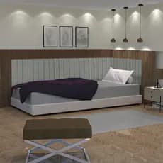 Cabeceira palito modular solteiro em L - para quarto proteção para parede Varias cores