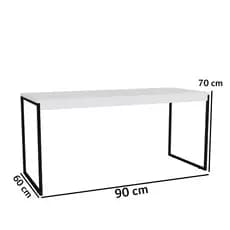 Mesa Para Escritório Diretor Office Industrial 90cm - Nas cores Preto, Frejó e Branco