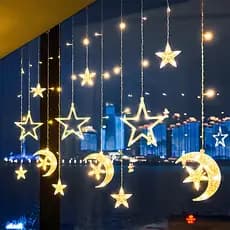 Fita LED Decorativa Multimodo com 3,5m de Luzes de Natal em Forma de Estrelas e Lua -O1