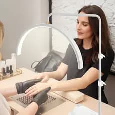 Lâmpada LED meia lua 3 cores ajustável, para extensão de cílios e estética -F16