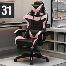 Cadeira Gamer Ergonômica Reclinável Ajustável Com Rodinhas e Apoio para Pés -F19