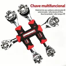 Chave de Soquete com Rotação 360° - 12 Dentes, 8 Tipos de Parafusos (8-19mm),Mango Anti-derrapante-F3