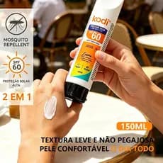 Proteção Solar e Repelente, FPS 60, 150 ml, essencial para praia, viagens, férias e atividades ao ar livre D3