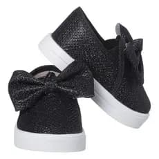 Tênis Feminino Slip On Glitter Infantil Sapatilha Menina Brilho Laço Sapatênis Casual Sapato Iate