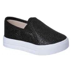 Tênis Feminino Slip On Glitter Kids Sem Laço Menina Confortável Casual Escolar Calce Facil Moda