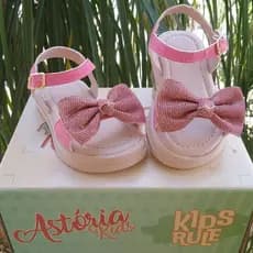 Sandalia Infantil Menina Com Laço Glitter Brilho Lançamento Confortável