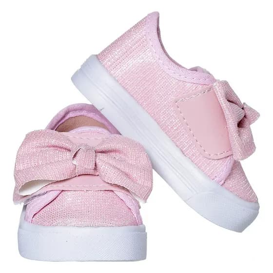 Tênis Feminino Glitter Infantil Velcro Menina Brilho Confortável Laço Feminina Leve Barato Promoção