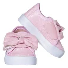 Tênis Feminino Glitter Infantil Velcro Menina Brilho Confortável Laço Feminina Leve Barato Promoção