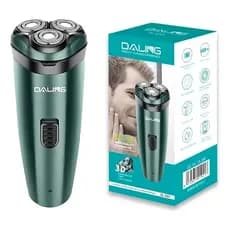 Barbeador Eletrico 2 Em 1  DL-9201 Aparador De Pelo Ergonomico Usb 2h Cor Verde